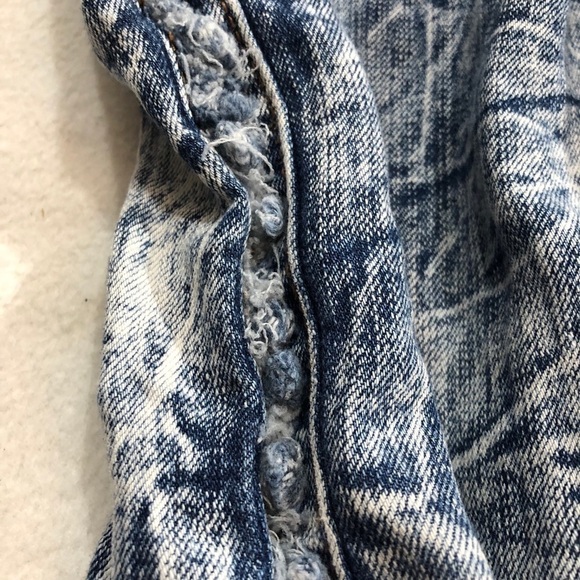 Elite Girls Skinny Jeans Size 14 Extreme Acid Wash Dyed Blue Hippie Torn Ripped - Picture 7 of 10